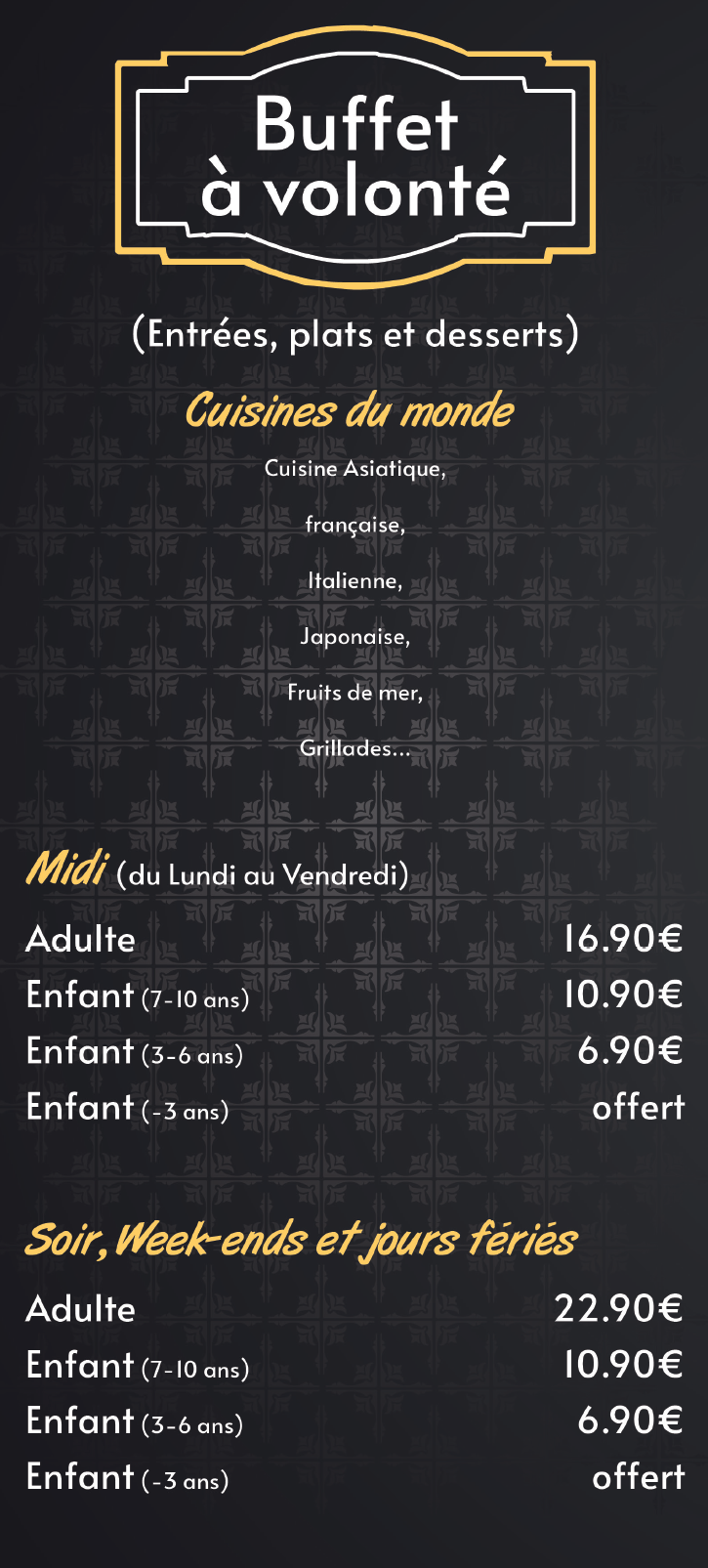 Notre Carte - Grand Buffet 35